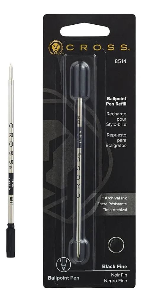 Repuesto Bolígrafo Cross Ballpoint 8514 Plateado Negro